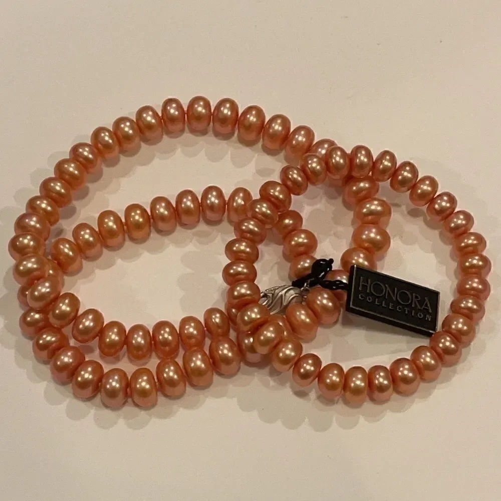 Honora Pink Pearl necklace/bracelet 925 sterling
